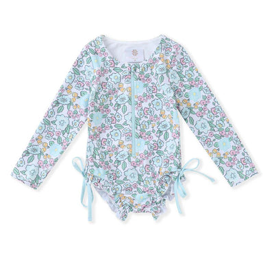 Swoon Kids Charleston Floral Long Sleeve 1 PC Swimsuit