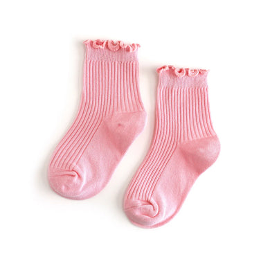 Ribbed Lettuce Trim Midi Socks