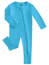Poshtot Blue Bamboo Baby Convertible Zippy Romper
