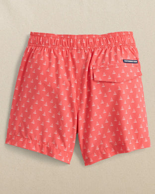 Sunset Coral Y Floatin Along Swim Trunk