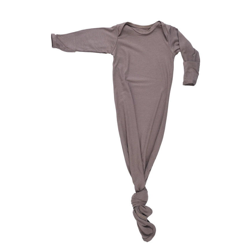 Cocoa Brown Ribbed Knotted Gown