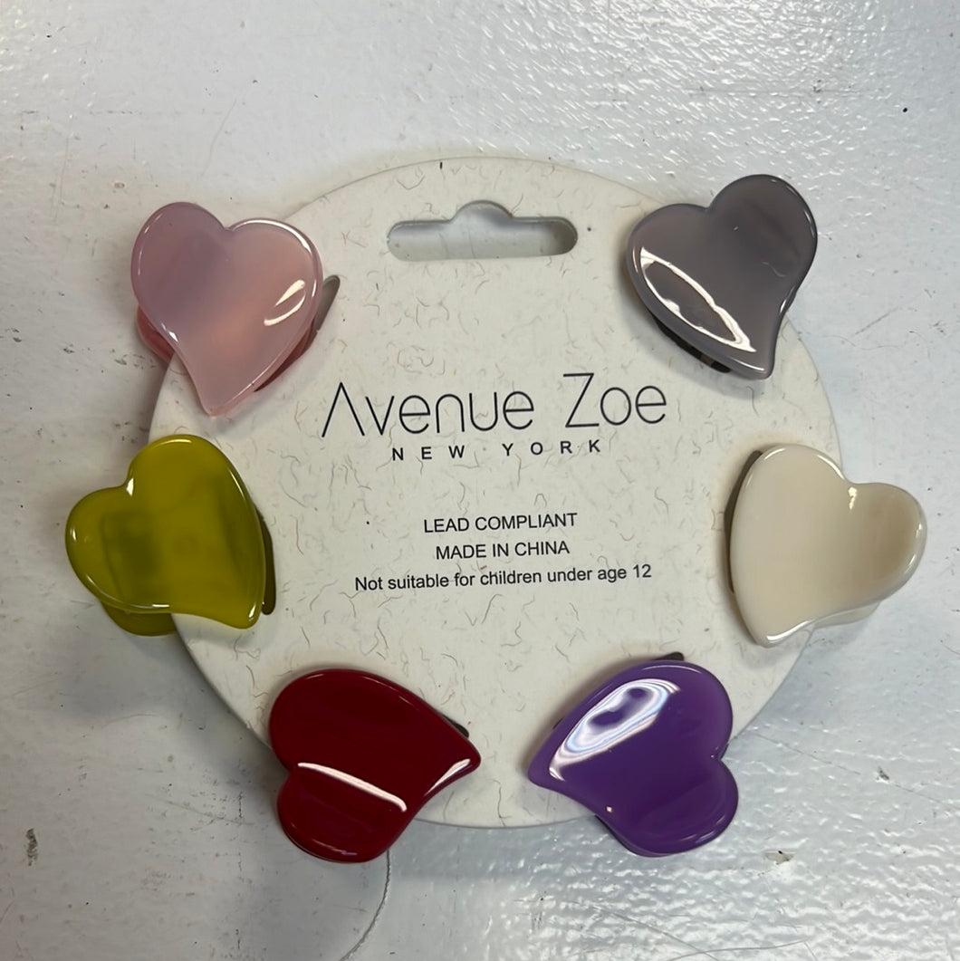 Set of 6 Mini Heart Clips