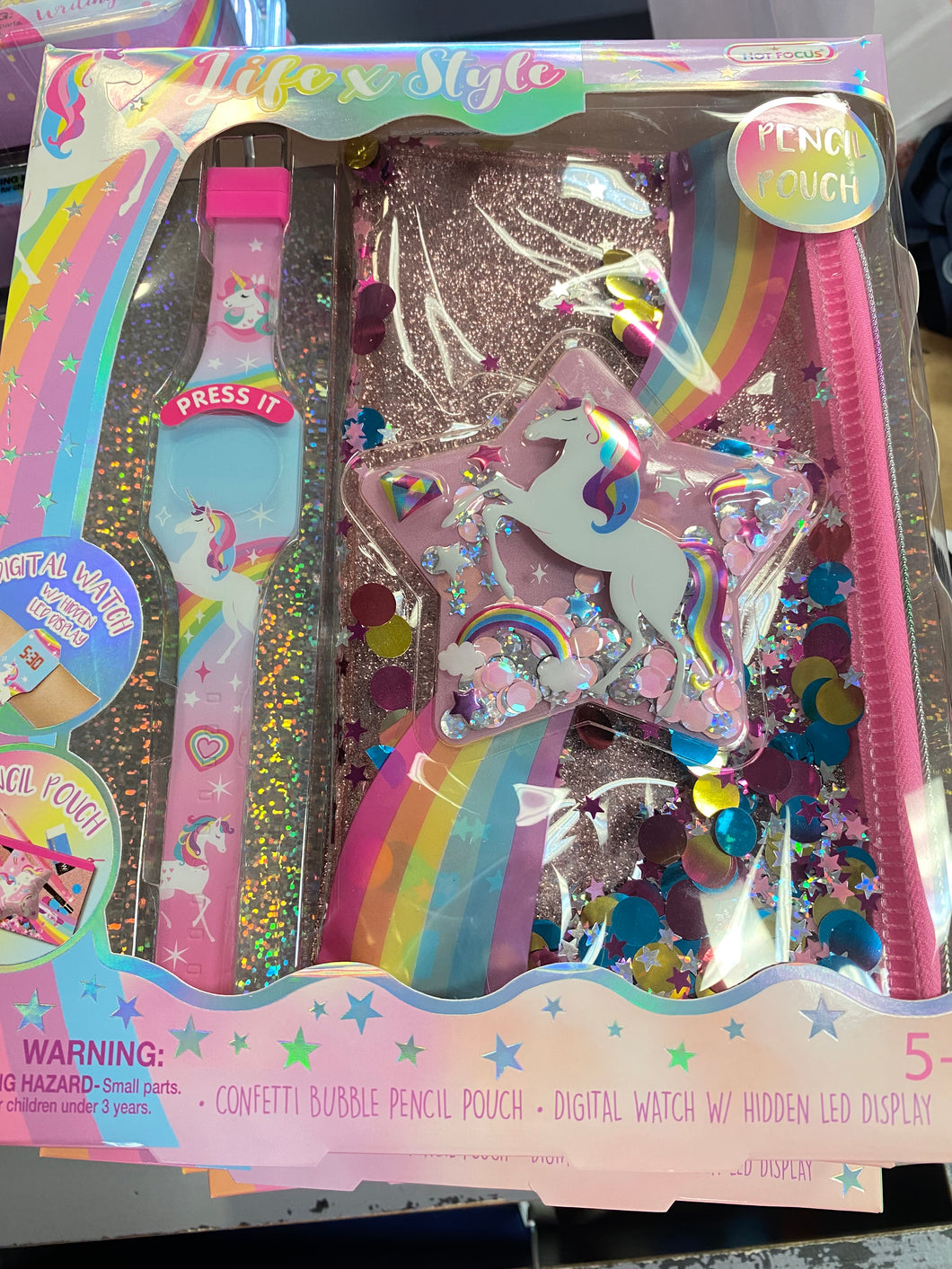 Confetti Bubble Pencil Pouch and Watch