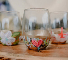 Mom Painted Graffiti Wine Glass