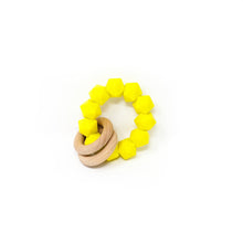 Three Hearts Abby Rattle - BPA Free Silicone & Beech Wood